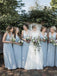 A-line Floor-length V-neck Backless Long Chiffon Bridesmaid Dresses, BD0610