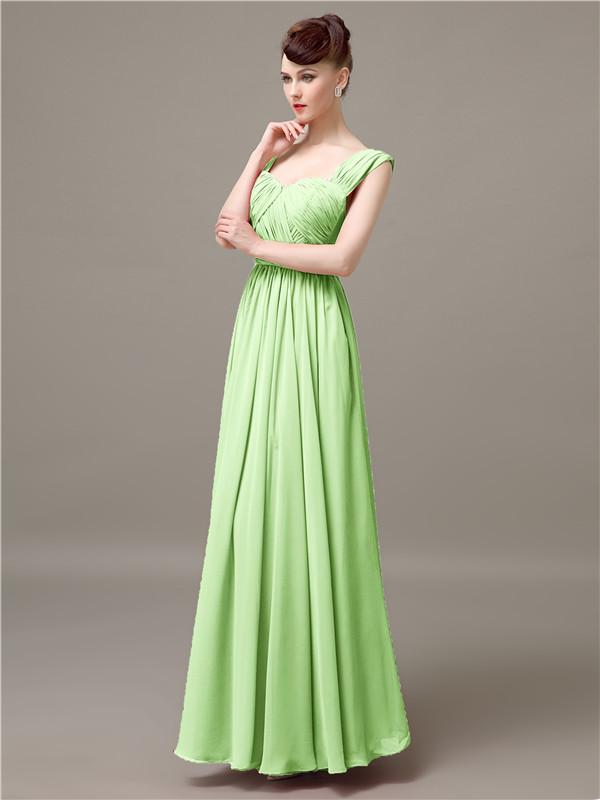 Square Chiffon Floor-Length Bridesmaid Dresses