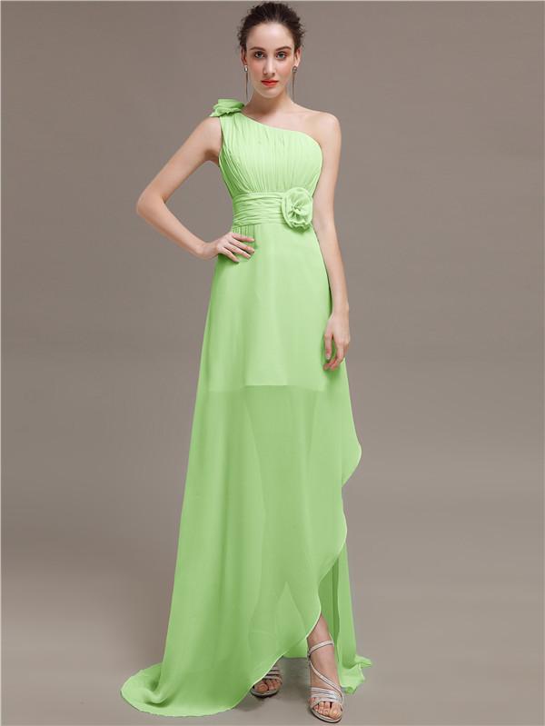 One Shoulder Flowers Bridesmaid Dresses