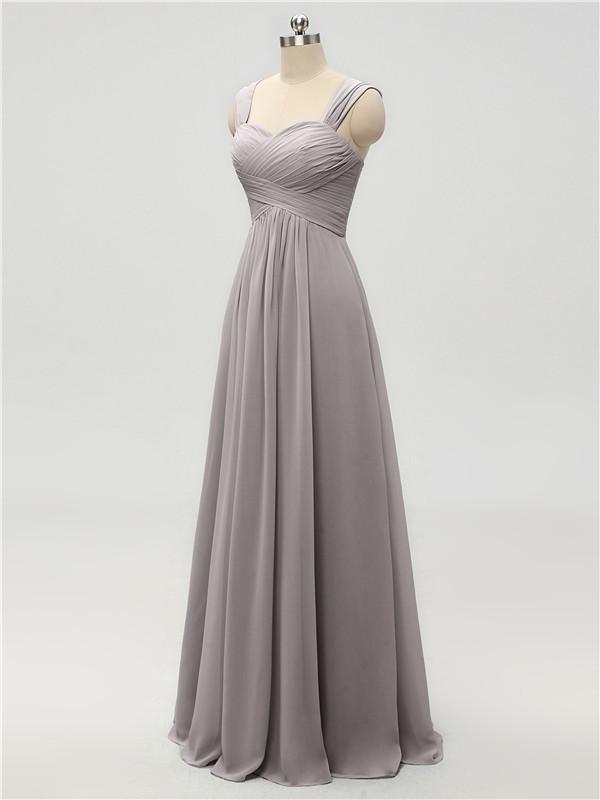 Strap Chiffon Floor Length Bridesmaid Dresses