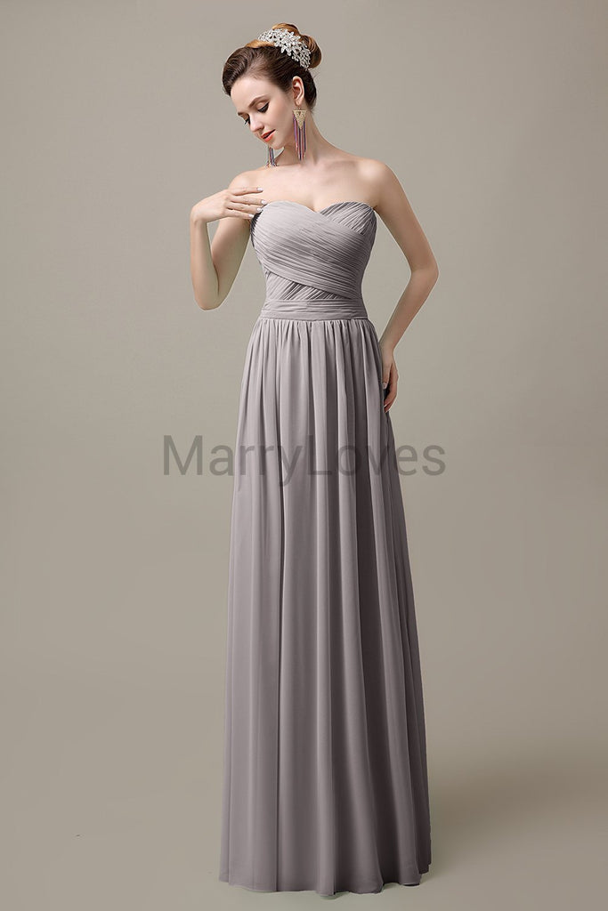 Sweetheart Pleats Chiffon Bridesmaid Dresses