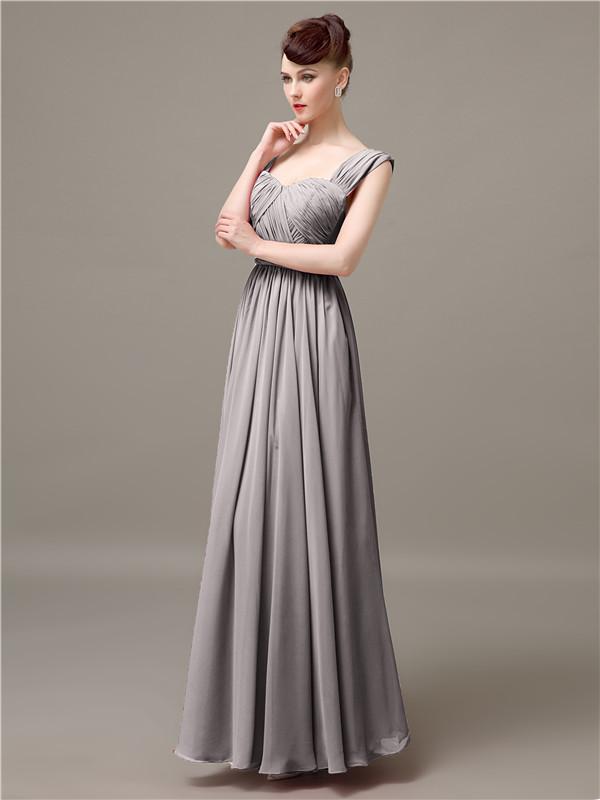 Square Chiffon Floor-Length Bridesmaid Dresses