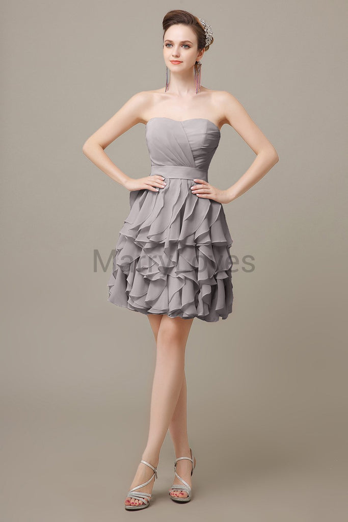 Sweetheart Ruffles Short Bridesmaid Dresses