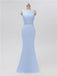 Mermaid Bateau Chiffon Floor Length Bridesmaid Dresses