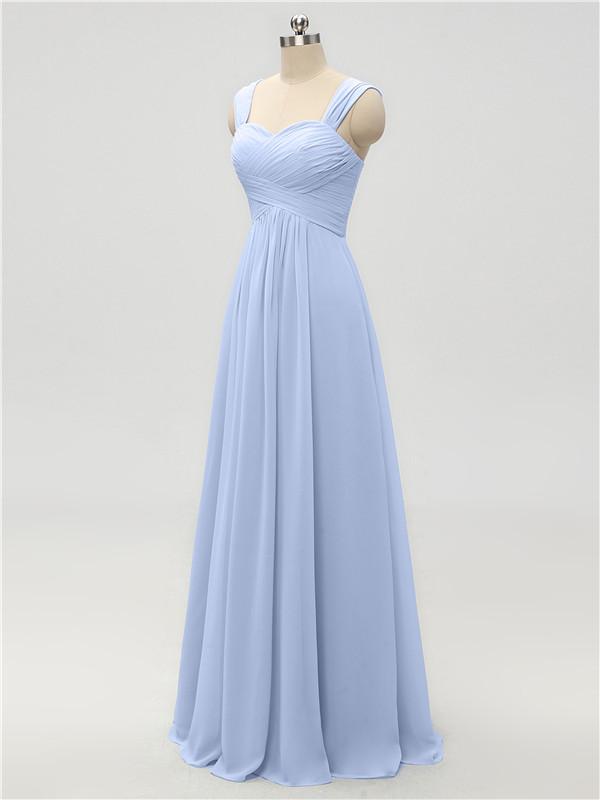 Strap Chiffon Floor Length Bridesmaid Dresses