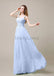 Square Neck Pleats Floor Length Bridesmaid Dresses