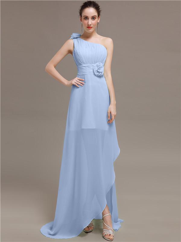 One Shoulder Flowers Bridesmaid Dresses