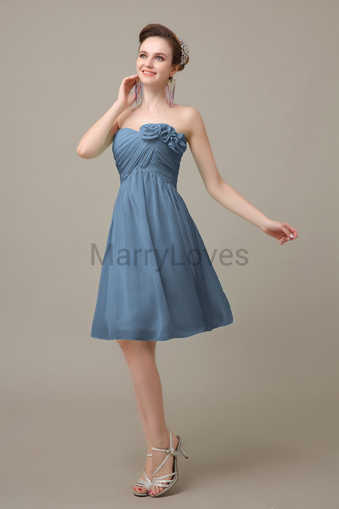 Pleated Sweetheart Chiffon Bridesmaid Dresses