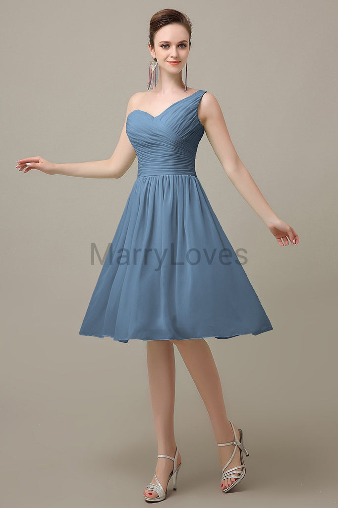 One Shoulder Chiffon Bridesmaid Dresses