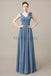 V-Neck Long Chiffon Bridesmaid Dresses