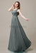 One Shoulder Beading Long Bridesmaid Dress