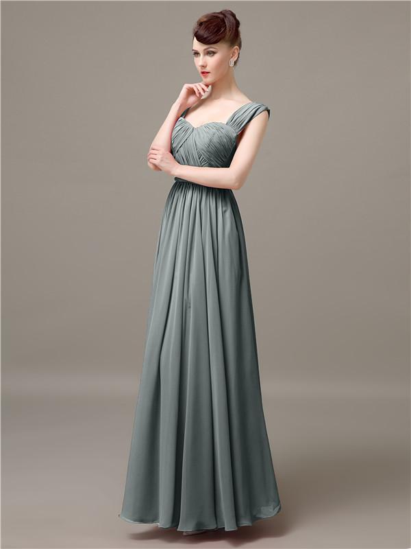 Square Chiffon Floor-Length Bridesmaid Dresses
