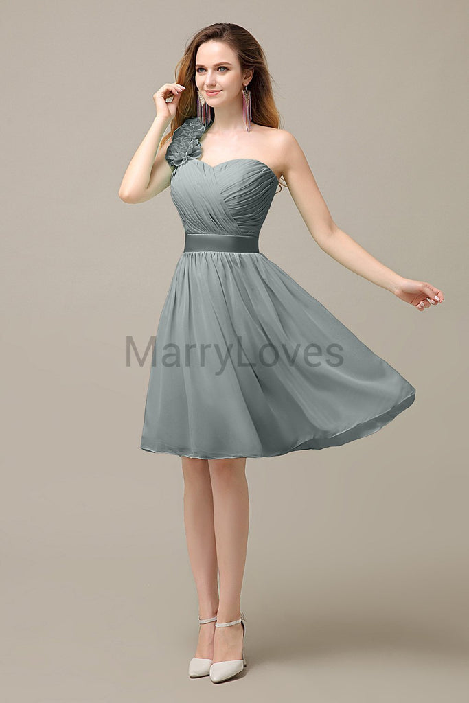 Charming One Shoulder Chiffon Bridesmaid Dresses