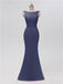 Mermaid Bateau Chiffon Floor Length Bridesmaid Dresses