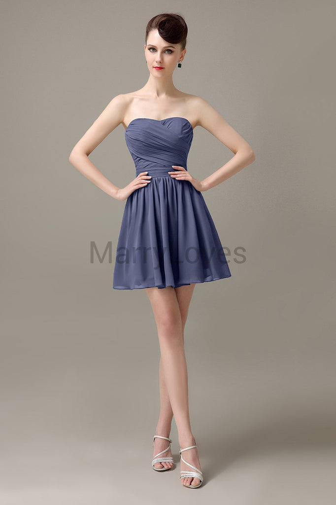 Sweetheart Chiffon Short Bridesmaid Dresses