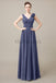 V-Neck Long Chiffon Bridesmaid Dresses