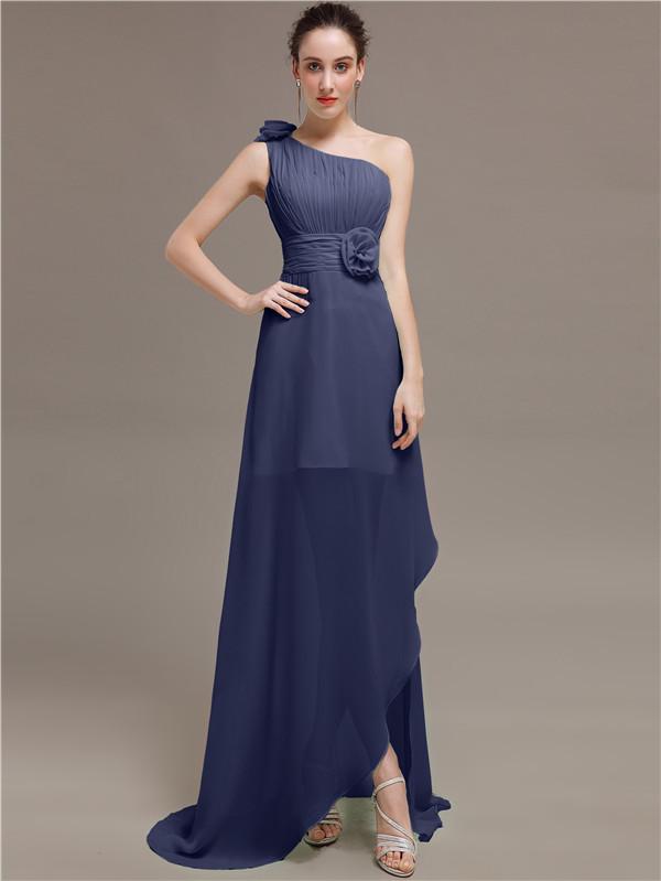 One Shoulder Flowers Bridesmaid Dresses