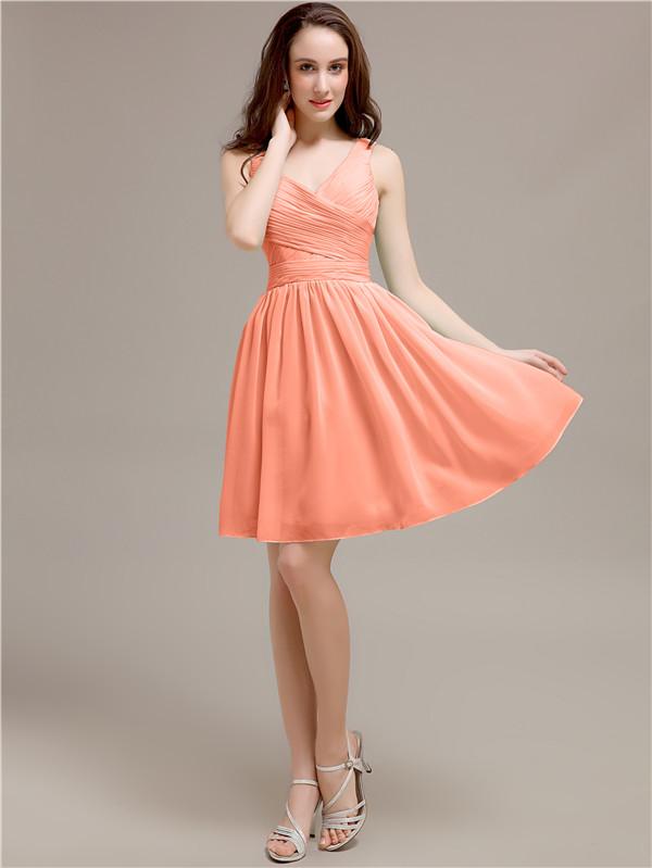 V-Neck Short A-Line Bridesmaid Dresses