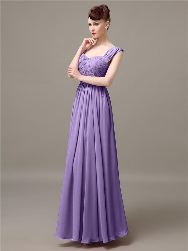 Square Chiffon Floor-Length Bridesmaid Dresses