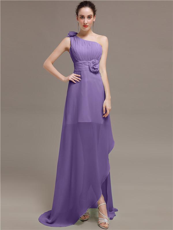 One Shoulder Flowers Bridesmaid Dresses
