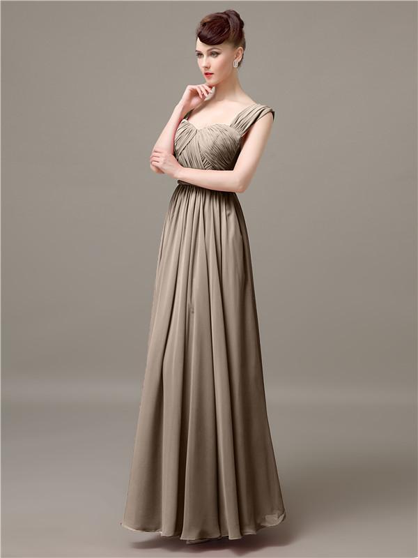 Square Chiffon Floor-Length Bridesmaid Dresses