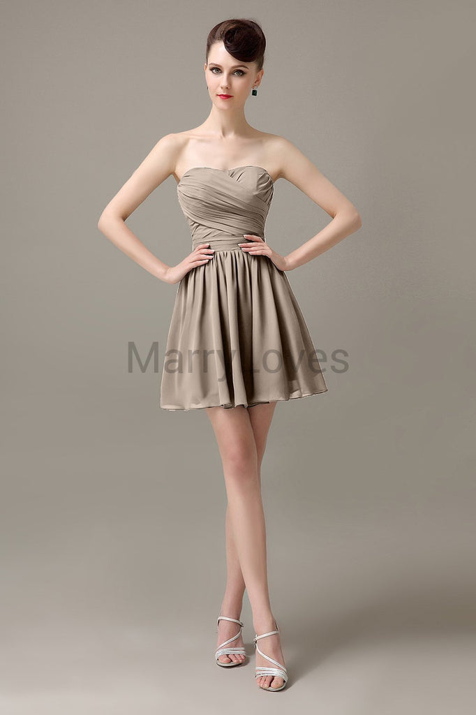Sweetheart Chiffon Short Bridesmaid Dresses