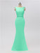 Mermaid Bateau Chiffon Floor Length Bridesmaid Dresses