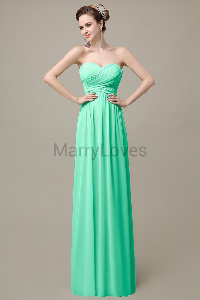 Sweetheart Pleats Chiffon Bridesmaid Dresses