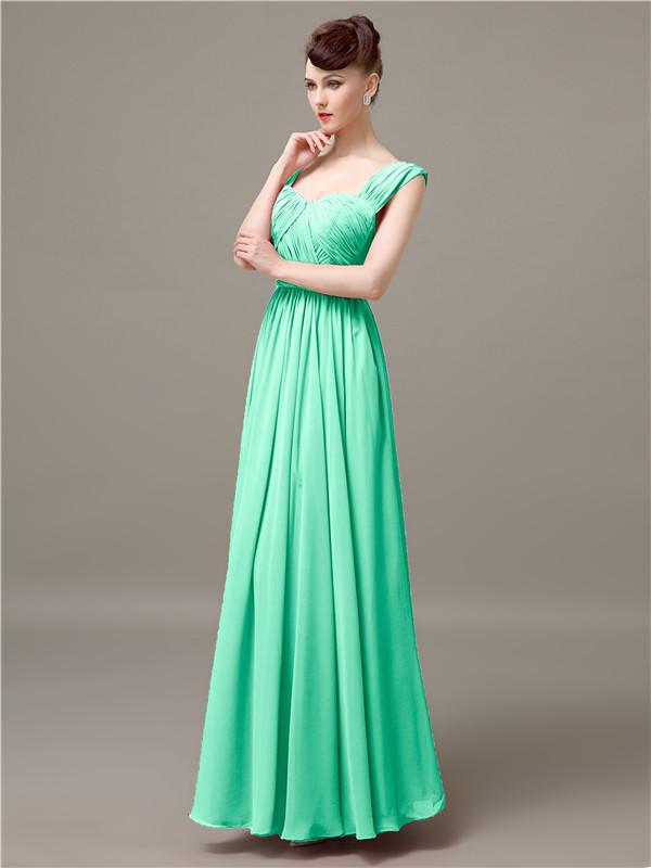 Square Chiffon Floor-Length Bridesmaid Dresses