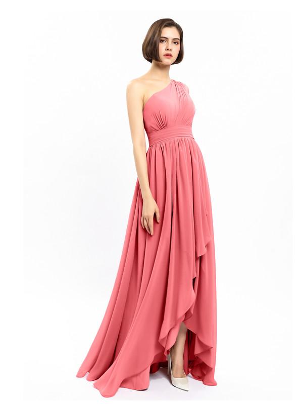 One-shoulder High-low Chiffon Bridesmaid Dresses