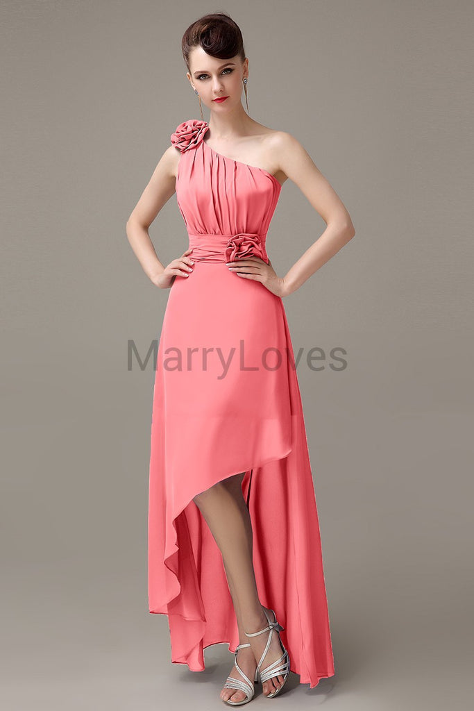 One Shoulder Chiffon Bridesmaid Dresses