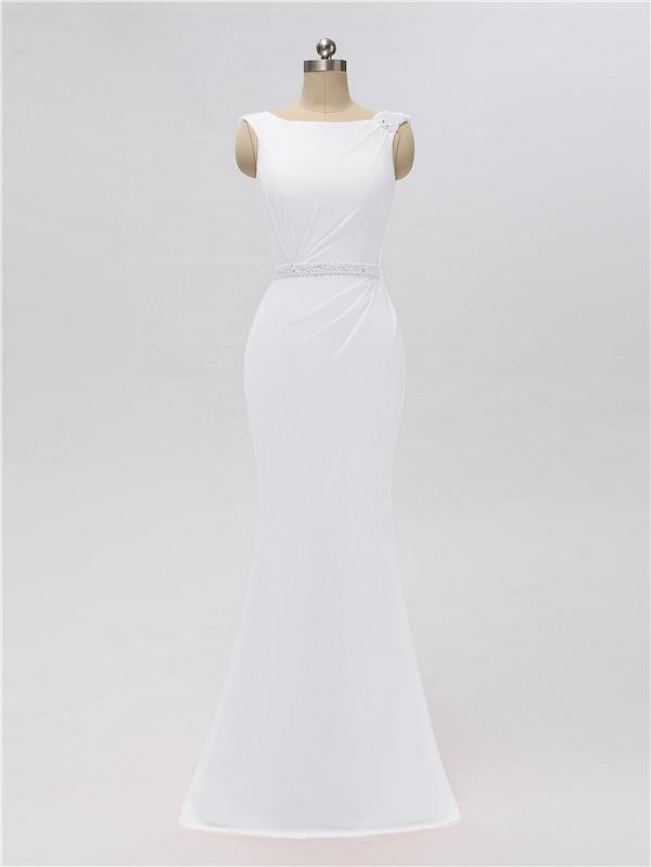 Mermaid Bateau Chiffon Floor Length Bridesmaid Dresses