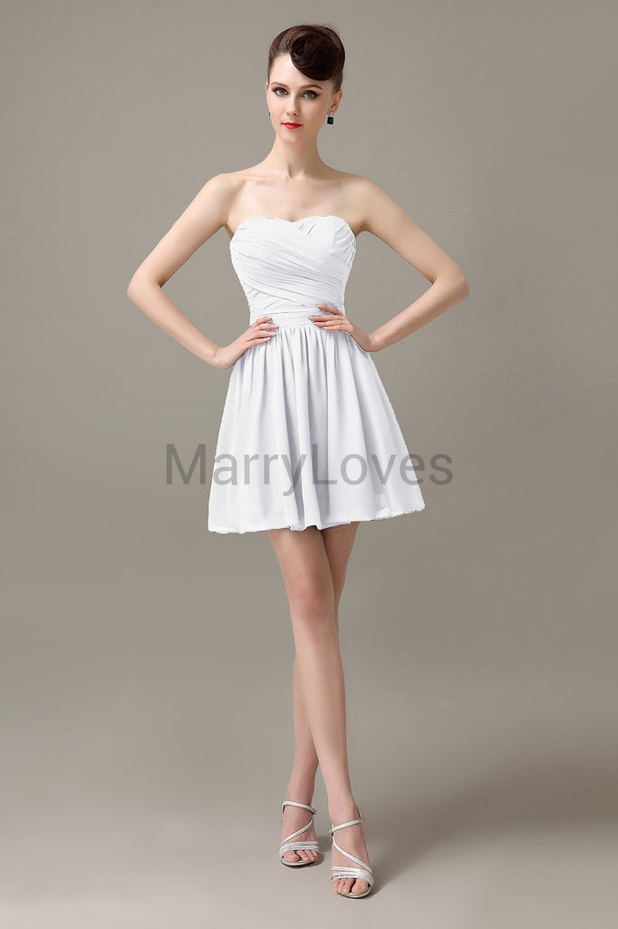 Sweetheart Chiffon Short Bridesmaid Dresses