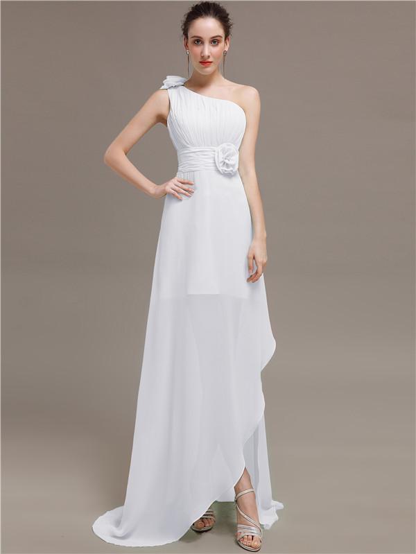 One Shoulder Flowers Bridesmaid Dresses