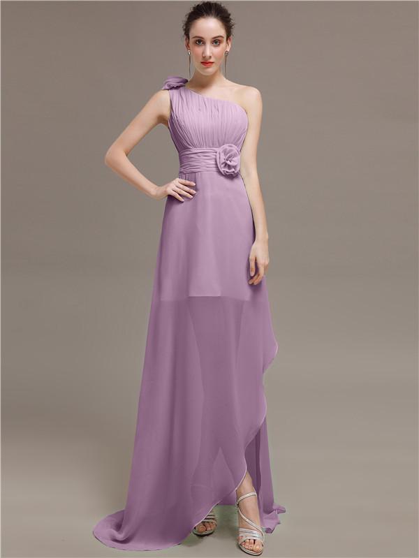 One Shoulder Flowers Bridesmaid Dresses