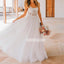 Pretty Flower Spaghetti Strap Applique Tulle Long Wedding Dresses, BGH033