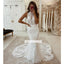 Sexy Halter Sleeveless Mermaid Lace Long Wedding Dresses, PWD010