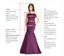 Mermaid Blue Satin Side Slit Long Evening Prom Dresses, Strapless Prom Dress, MR8951