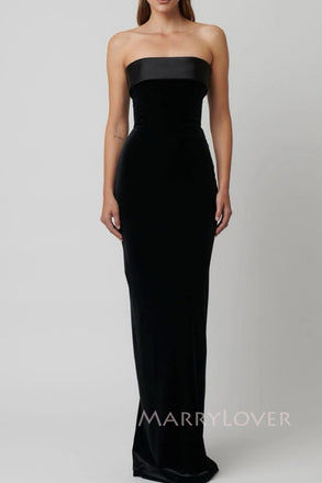 Formal Strapless Mermaid Black Long Evening Prom Dresses, MR0025