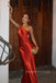 Sexy Backless One Shoulder Satin Long Evening Prom Dresses Mermaid, MR0048