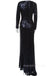 Formal Navy Blue Sequins Side Slit Long Mermaid Evening Prom Dresses, MR0051