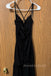 Backless Black Mermaid Long Evening Prom Dresses, MR0059