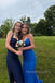 Gorgeous Royal Blue V-neck Mermaid Long Evening Prom Dresses, Spaghetti Straps Prom Dress, MR0079