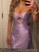 Sheath Purple Sparkly Sweetheart Long Evening Prom Dresses, Mermaid Side Slit Prom Dress, MR0094