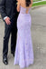 Formal Lilac Tulle Appliques Mermaid Long Evening Prom Dresses Sweetheart, MR0097
