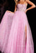 Sweetheart A-line Chiffon Long Evening Prom Dresses, Side Slit Prom Dress, MR0098