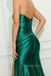 Sweetheart Emerald Green Satin Mermaid Long Evening Prom Dresses, MR0161