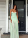 Gorgeous Sage Green Chiffon Sweetheart Long Evening Prom Dresses, Strapless Prom Dress, MR0168