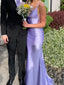 Purple Mermaid Spaghetti Straps Backless Long Evening Prom Dresses, MR0191