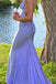 Purple Mermaid Spaghetti Straps Backless Long Evening Prom Dresses, MR0191